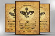 Vintage Halloween Night Party Flyer