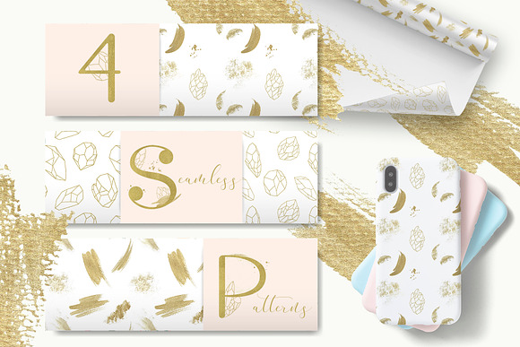 Gold & crystals alphabet set in Objects - product preview 5
