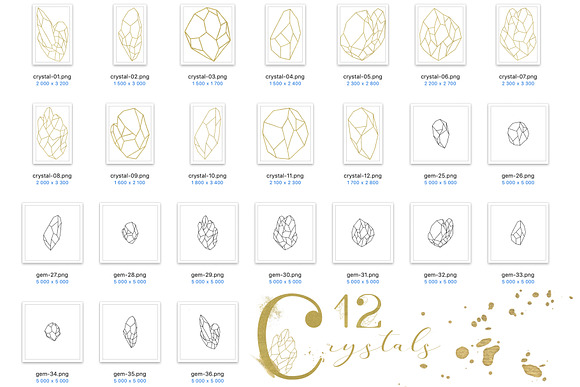 Gold & crystals alphabet set in Objects - product preview 6
