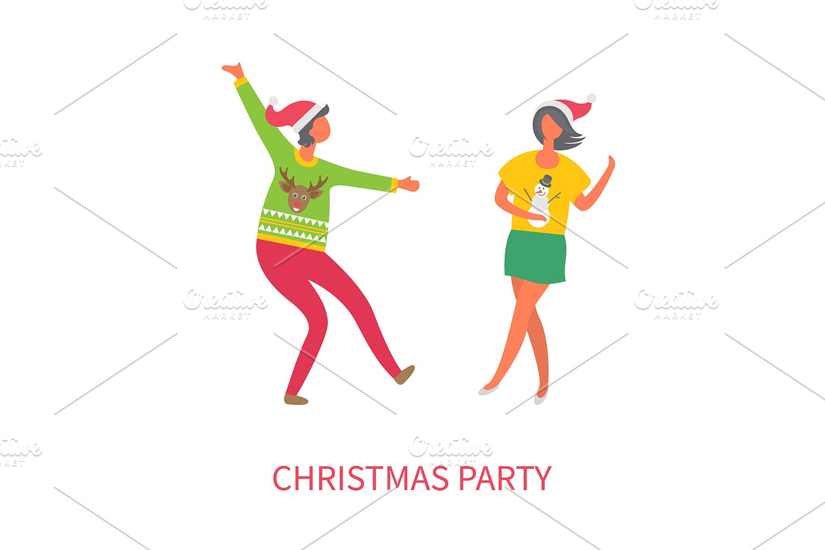 Christmas Party of Women Friends in Illustrations - product preview 8
