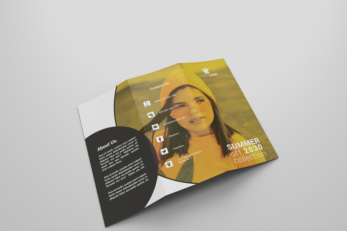 Fashion Tri-fold Brochures in Brochure Templates - product preview 8