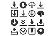 Download Icon Set on White