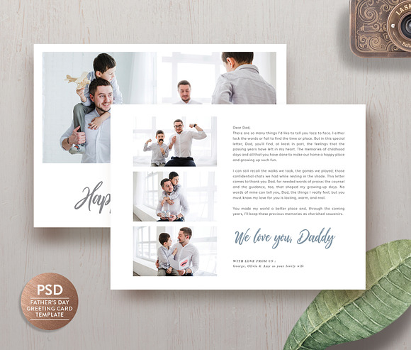 Father's Day Card Template HC001 in Postcard Templates - product preview 2