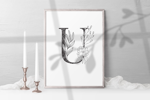 Floral Alphabets. Bundle of Five ABC in Illustrations - product preview 19