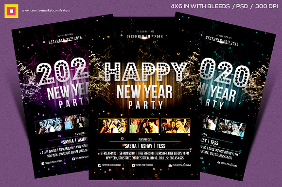New Year Party Flyer V4 in Flyer Templates - product preview 3