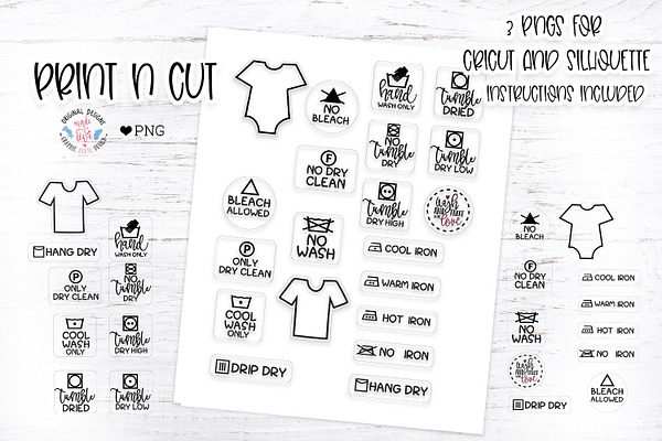 T-shirt Care Instruction Stickers