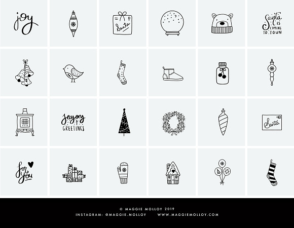 101 Festive Hand Drawn Elements EPS in Illustrations - product preview 3