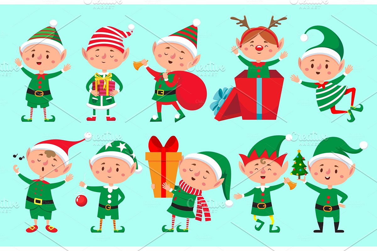 Christmas Elf Character Santa Claus Custom Designed Graphic