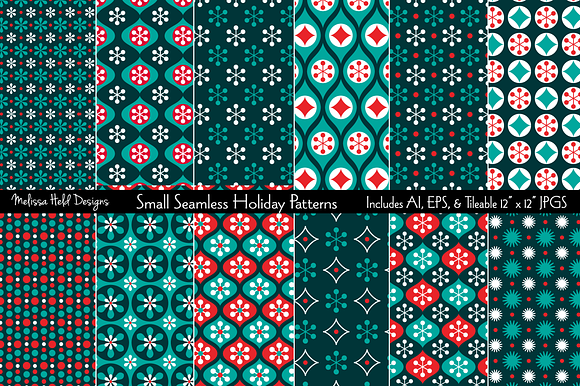 Small Seamless Holiday Patterns in Patterns - product preview 5