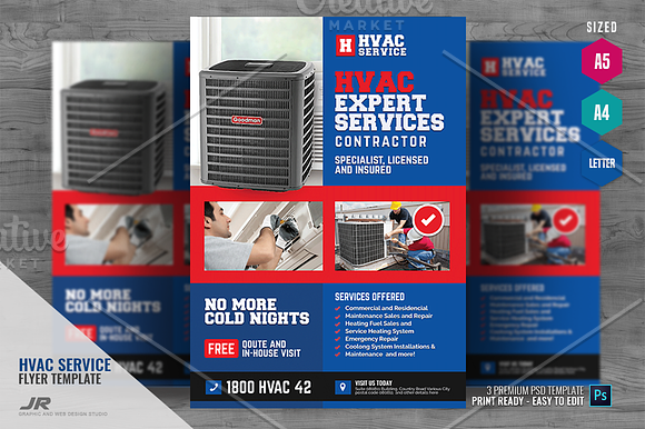 HVAC Company Promotional Flyer in Flyer Templates - product preview 3