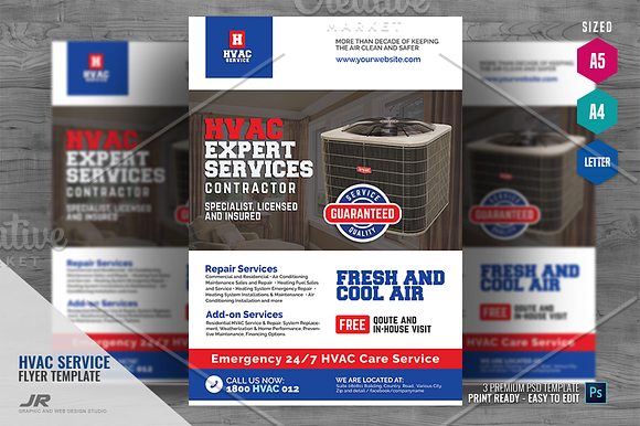 HVAC Heating and Cooling Services in Flyer Templates - product preview 3