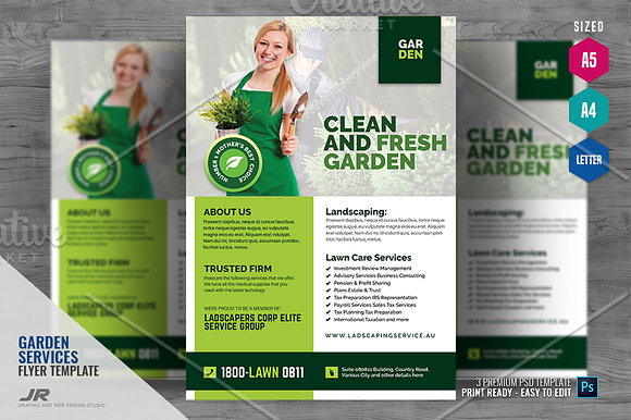 Lawn Landscaping Promotional Flyer in Flyer Templates - product preview 3