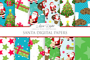 Christmas Santa Digital Paper