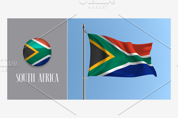 South Africa waving flag vector