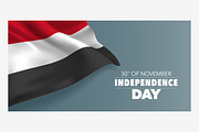 Yemen independence day vector card