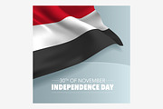 Yemen independence day vector card