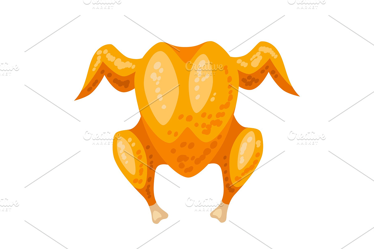 Whole roast chicken llustration. in Illustrations - product preview 8