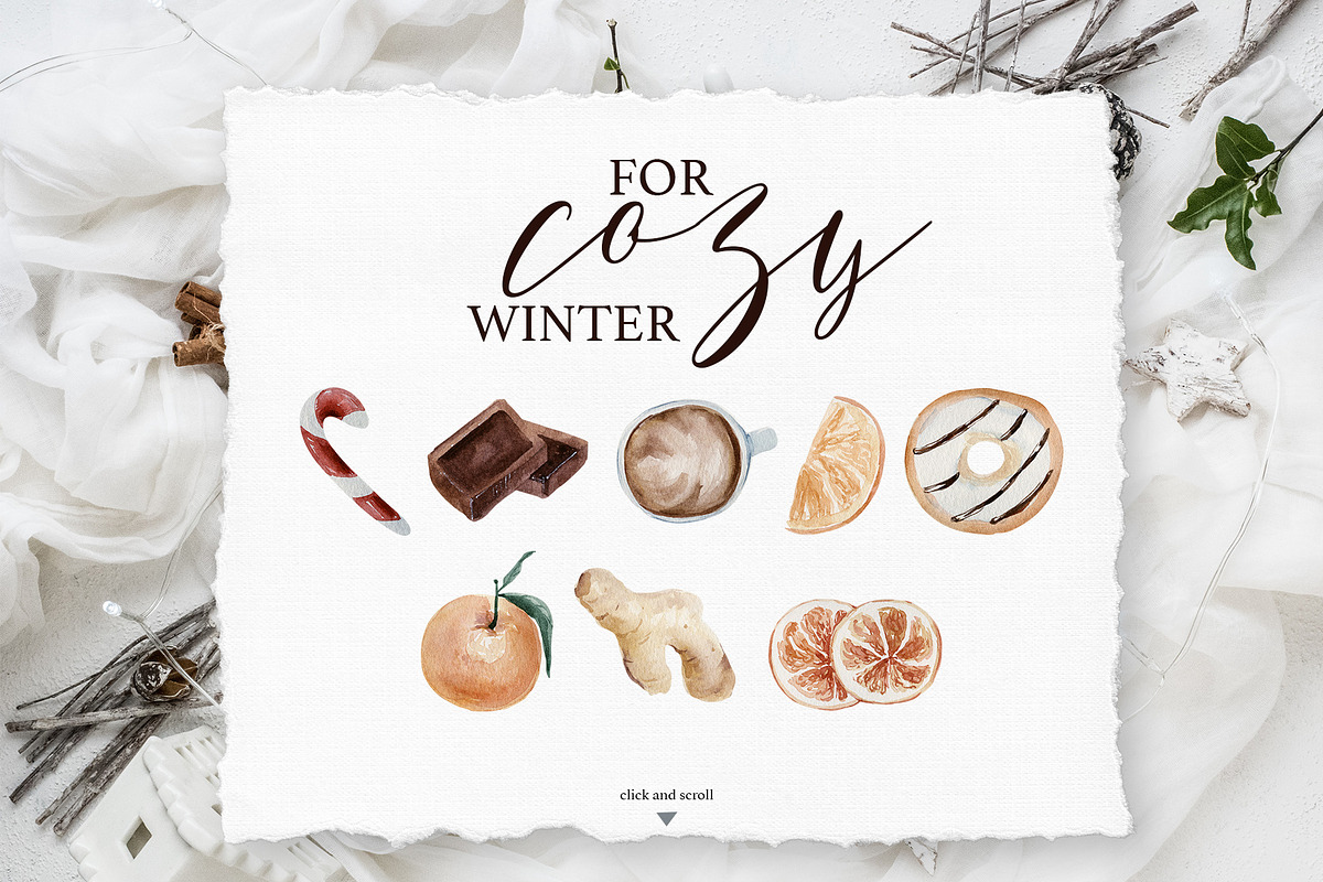 Winter Season Watercolor collection in Illustrations - product preview 8