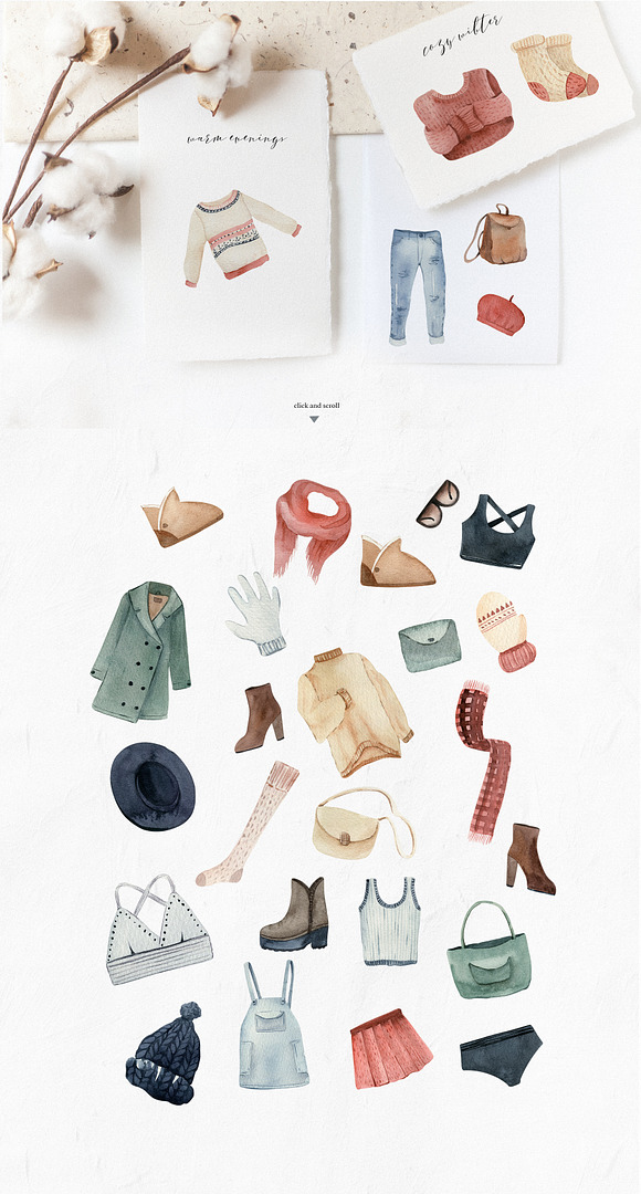 Winter Season Watercolor collection in Illustrations - product preview 3