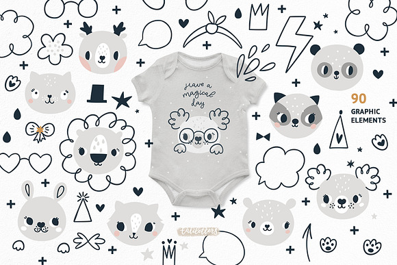 Baby animals Clipart & Patterns in Illustrations - product preview 1