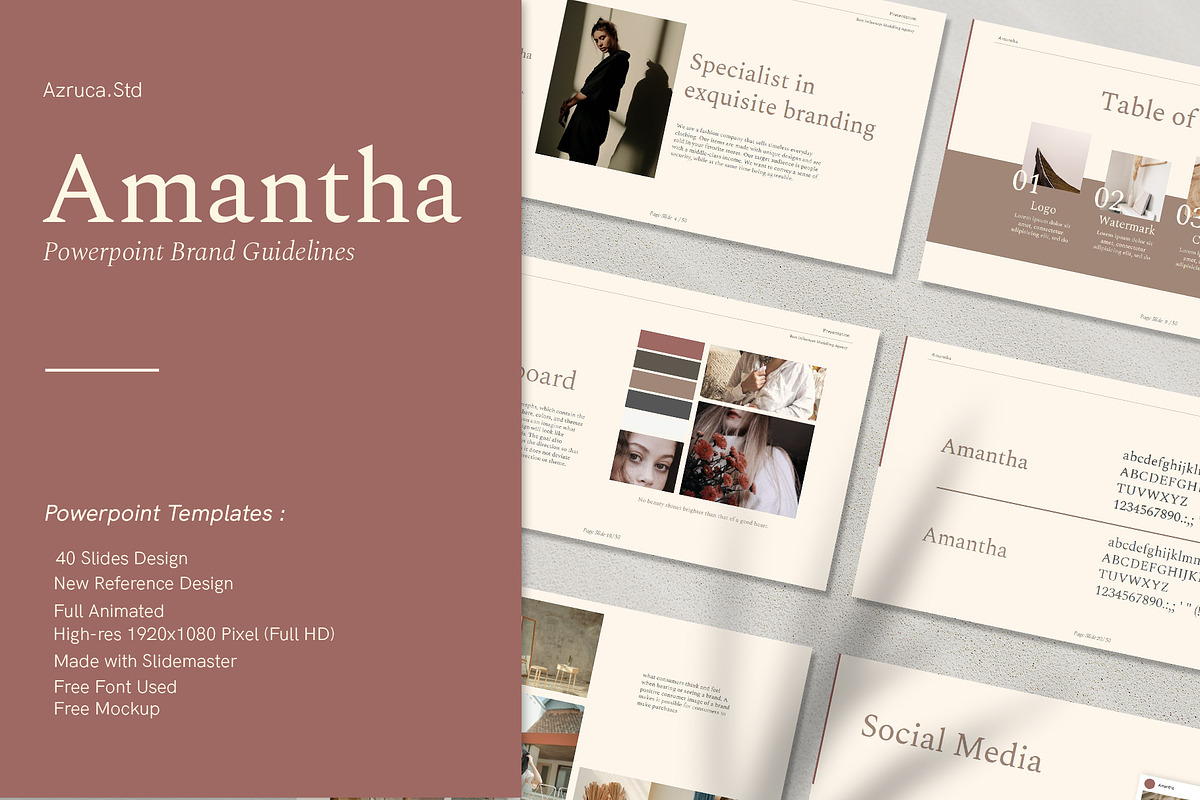 Amantha Brand Guidelines in Presentation Templates - product preview 8