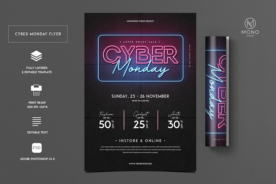 Cyber Monday Flyer in Flyer Templates - product preview 8
