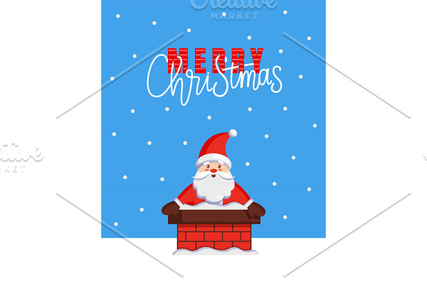 Merry Christmas Card with Santa look