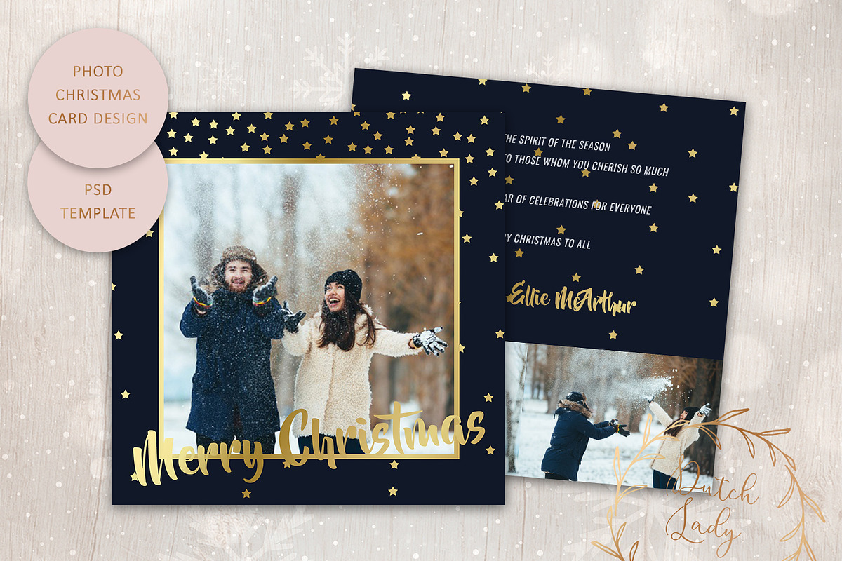 PSD Christmas Card Template #4 in Postcard Templates - product preview 8