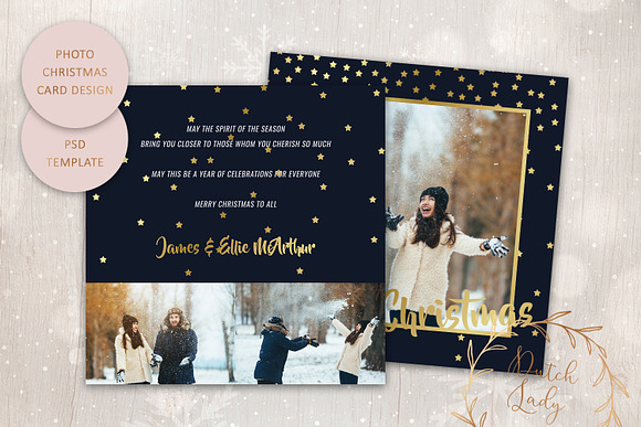 PSD Christmas Card Template #4 in Postcard Templates - product preview 1