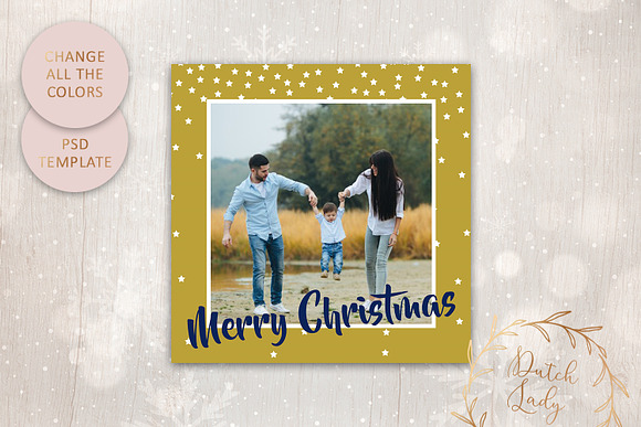 PSD Christmas Card Template #4 in Postcard Templates - product preview 3