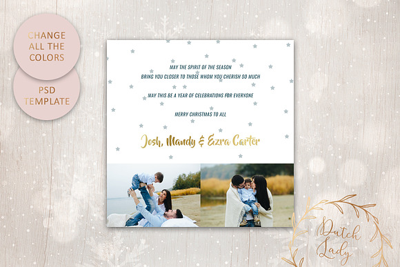 PSD Christmas Card Template #4 in Postcard Templates - product preview 4