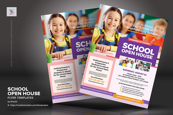School Open House Flyer Templates in Flyer Templates - product preview 1