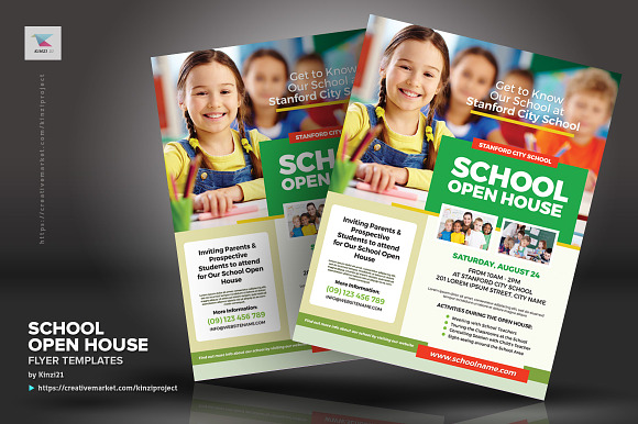 School Open House Flyer Templates in Flyer Templates - product preview 2