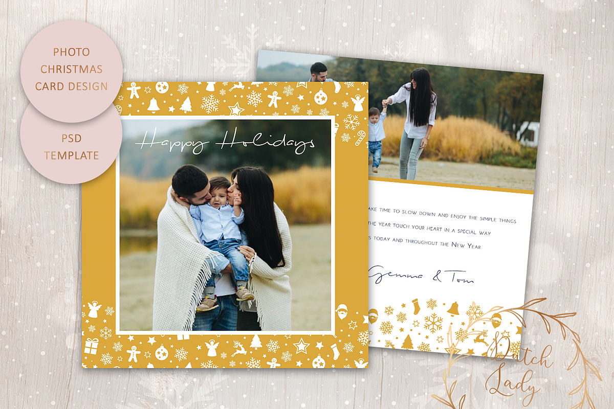PSD Christmas Card Template #7 in Postcard Templates - product preview 8