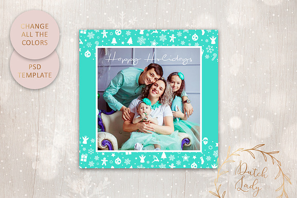 PSD Christmas Card Template #7 in Postcard Templates - product preview 3