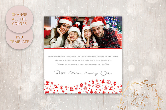 PSD Christmas Card Template #7 in Postcard Templates - product preview 4