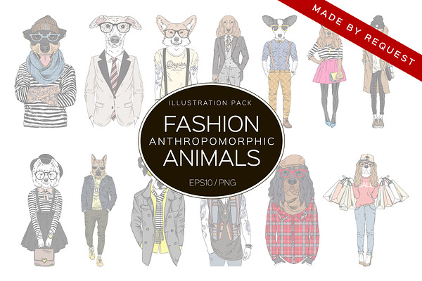 Fashion Hipster Dogs pack