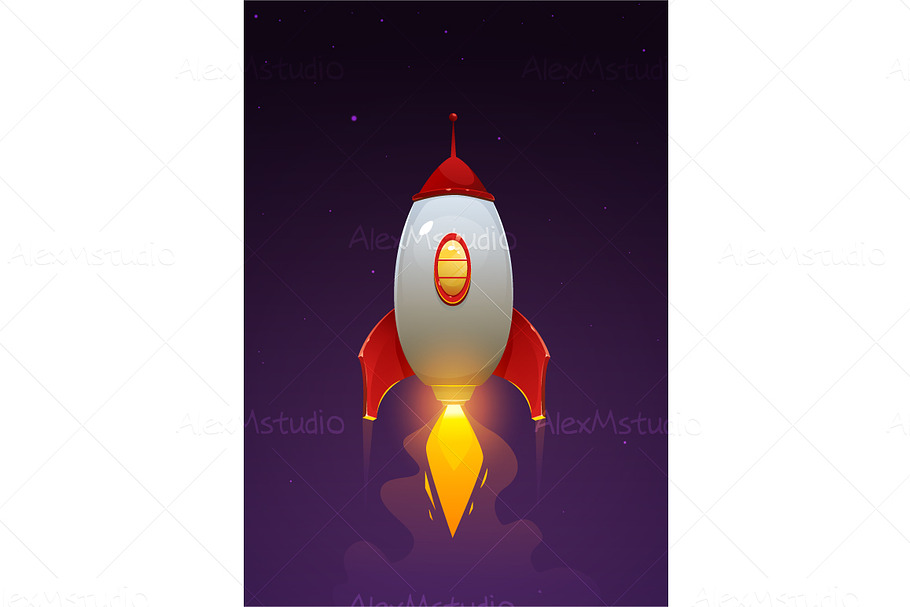 Space Rocket Launch in Illustrations - product preview 8