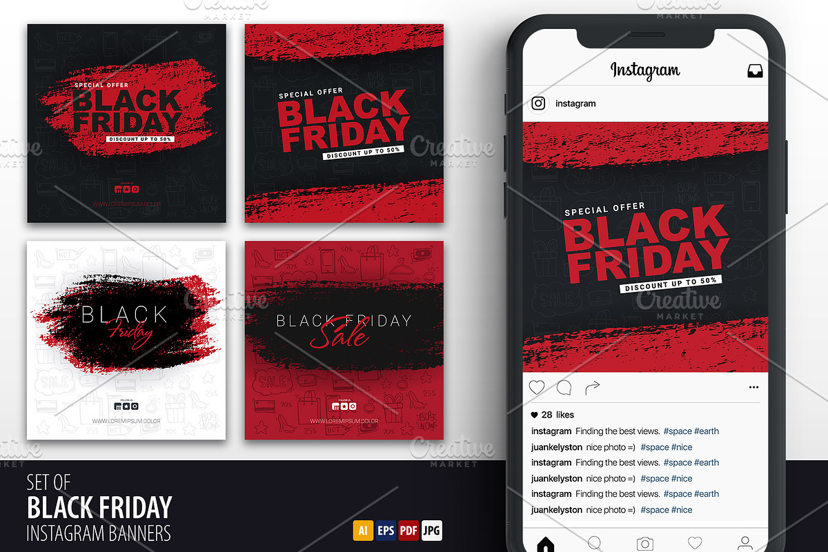 Black Friday Instagram Banners in Instagram Templates - product preview 8