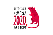Red rat. Symbol Chinese 2020 new