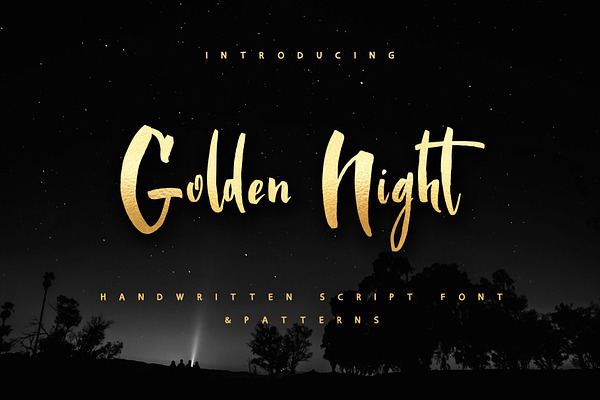 Golden Night script font & Gold foil