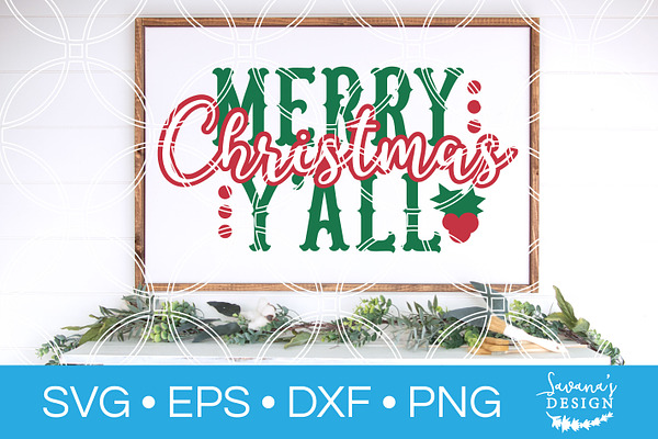 Merry Christmas Yall SVG Cut File
