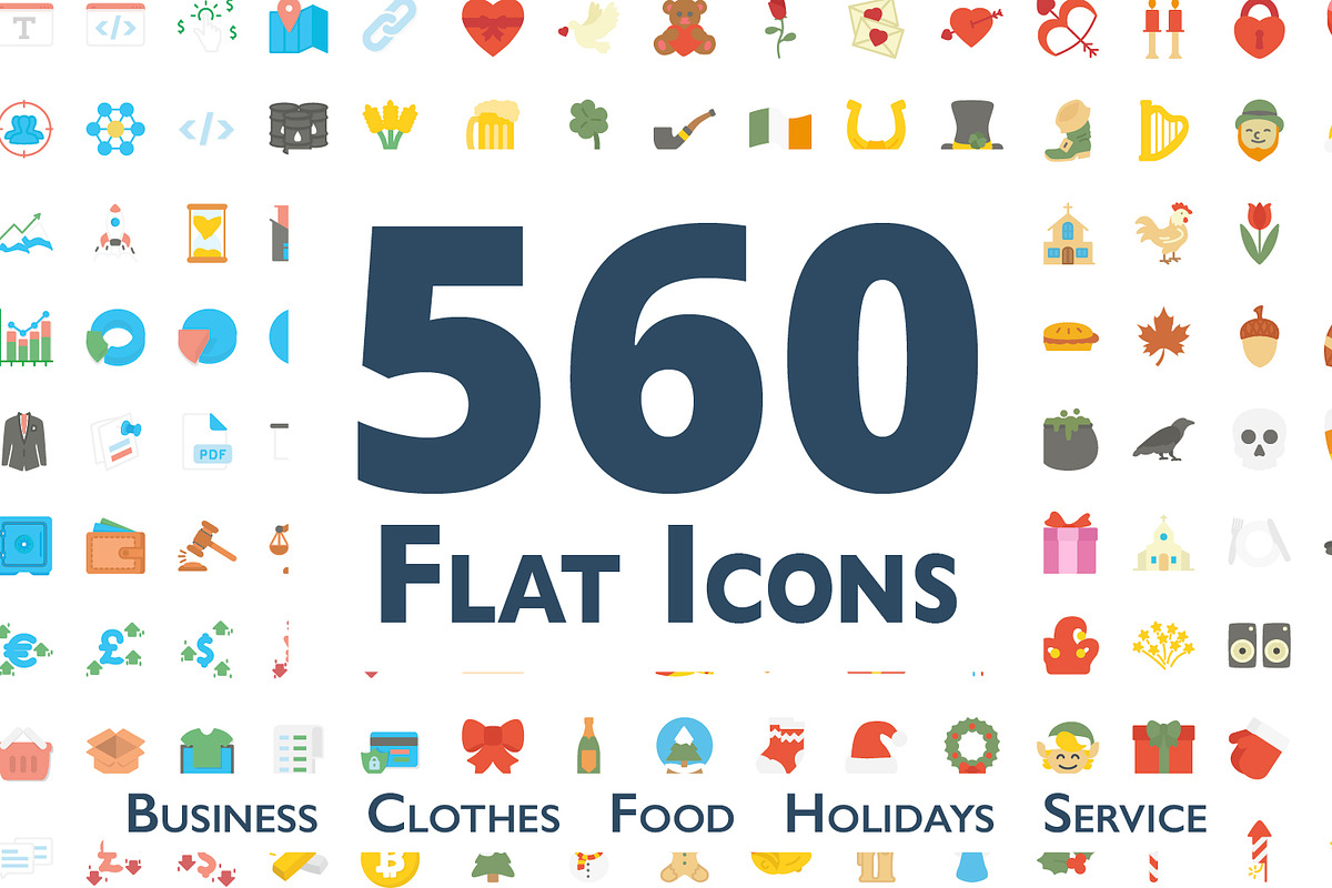 560 Flat Icons in Easter Icons - product preview 8