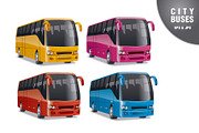 Colorful City Buses