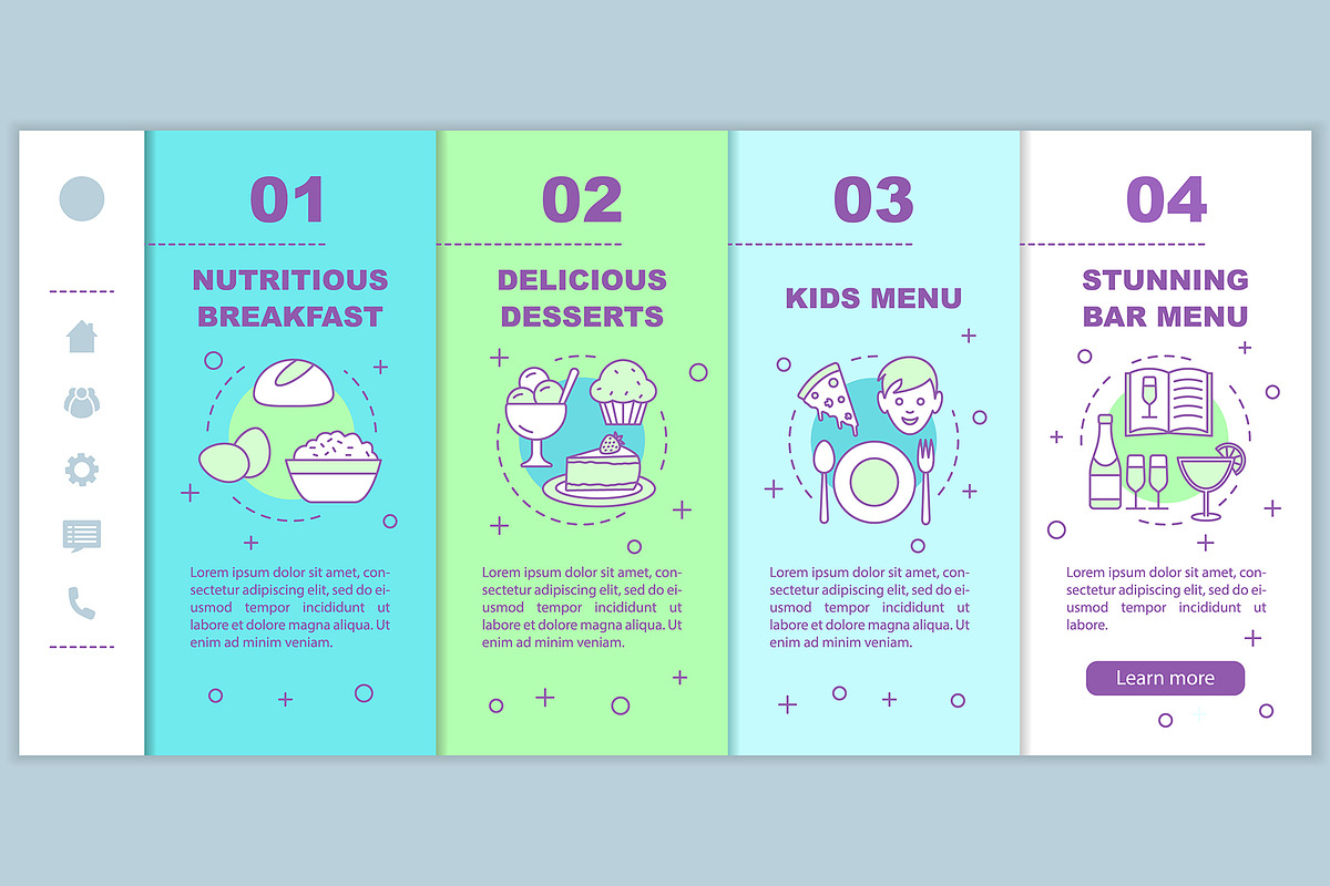 Food service mobile web pages in Website Templates - product preview 8