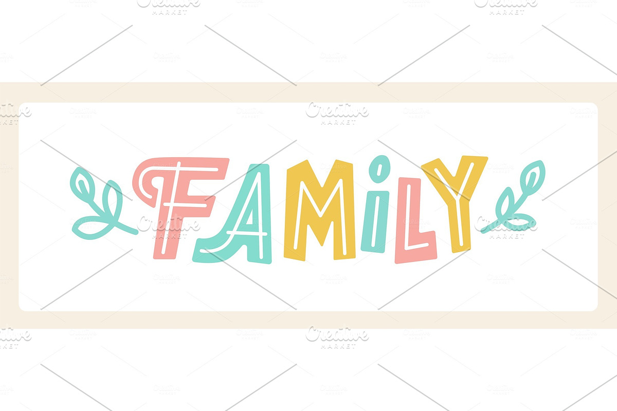 Cute hand drawn lettering Family in Objects - product preview 8