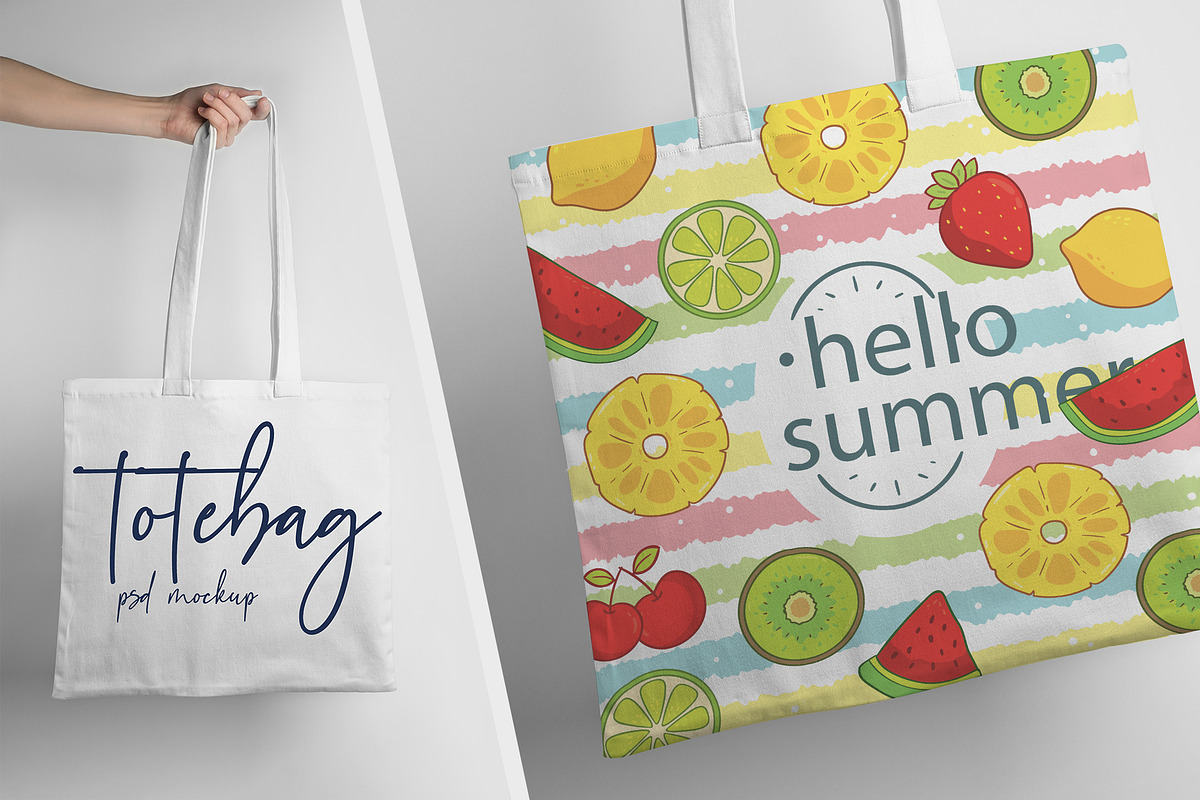 Realistic Tote Bag Mockup in Product Mockups - product preview 8