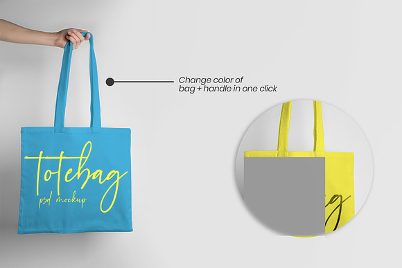 Realistic Tote Bag Mockup in Product Mockups - product preview 2