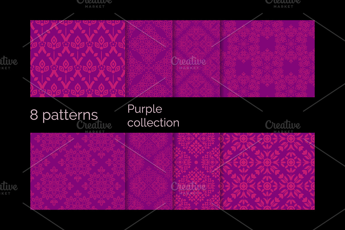 Seamless purple patterns in Patterns - product preview 8