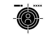 First-person shooter glyph icon